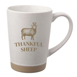 Thankful Sheep Speckled Clay Mug  Ssshhh God is speaking...