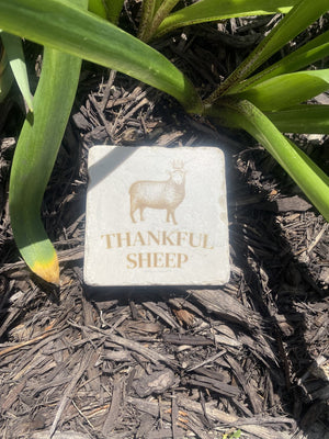 Thankful Sheep Logo Coaster