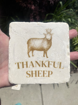 Thankful Sheep Logo Coaster