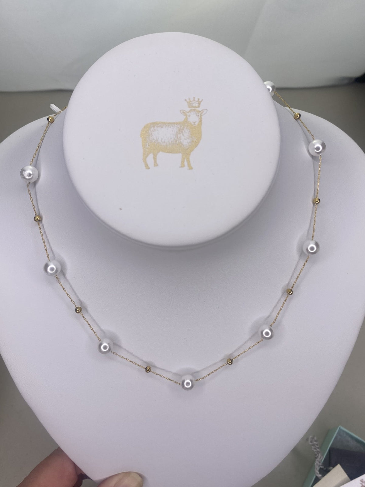 Thankful Sheep Irregular Imitation Pearl Necklace