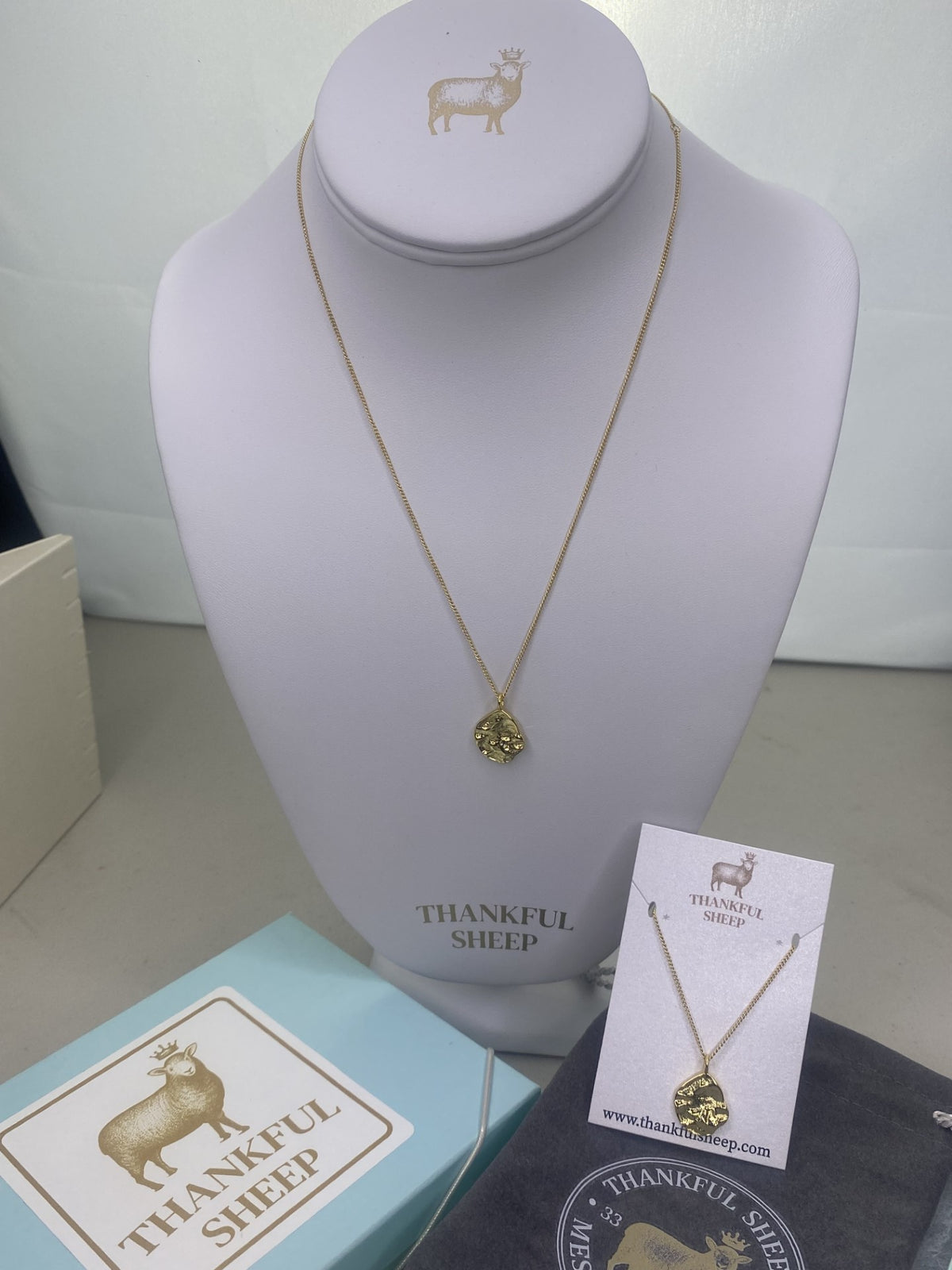 Thankful Sheep 925 Sterling Silver Irregular Pendant Necklace