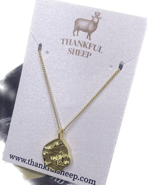 Thankful Sheep 925 Sterling Silver Irregular Pendant Necklace