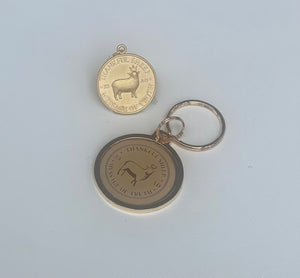 Thankful Sheep "Message of Truth" Medallion Key Ring Gold