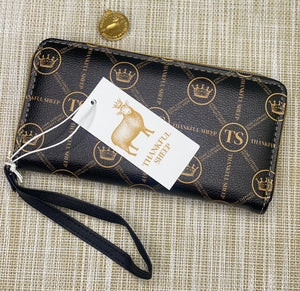 Thankful Sheep Circle Icons Zip Wallet With Strap