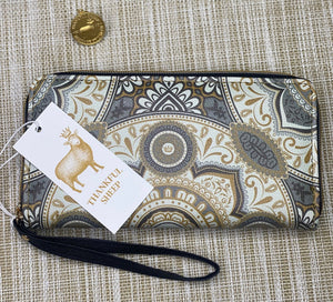 Thankful Sheep Harmony Zip Wallet With Strap  Grays