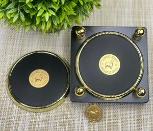 Thankful Sheep "Message of Truth" Medallion Leather Coaster Set