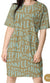 Thankful Sheep All Over Sheep T-Shirt Dress    Gold/Blue