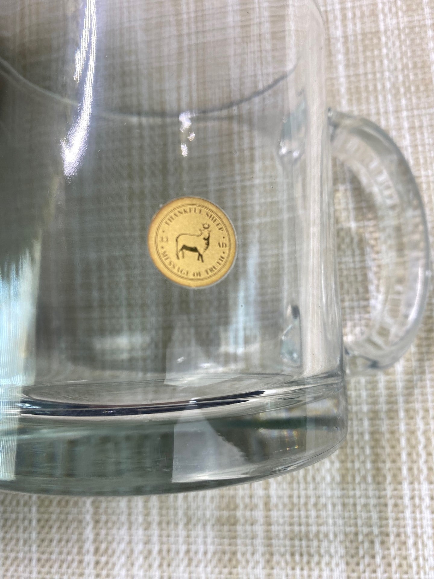 Thankful Sheep "Message of Truth" Medallion Crystal Mug