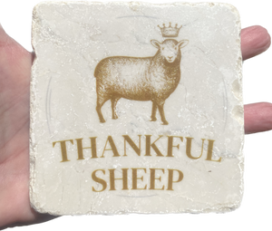 Thankful Sheep Logo Coaster