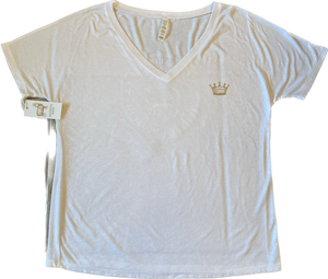 Thankful Sheep V-Neck T-Shirt White