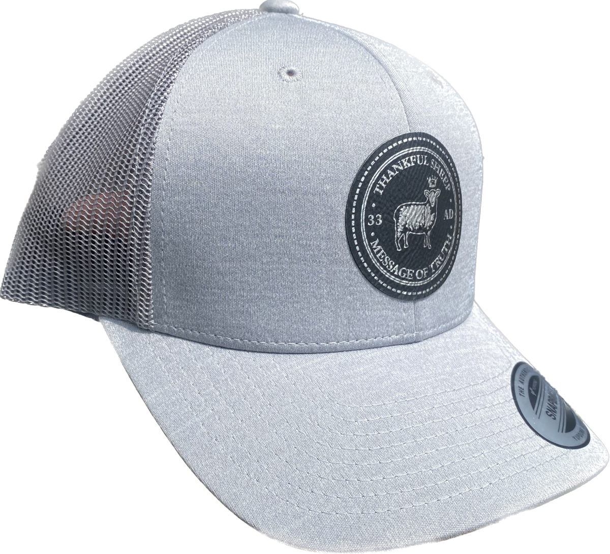 Thankful Sheep Trucker Hat Gray