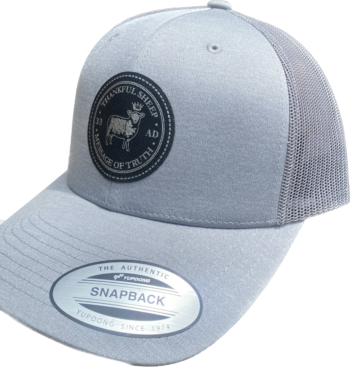 Thankful Sheep Trucker Hat Gray