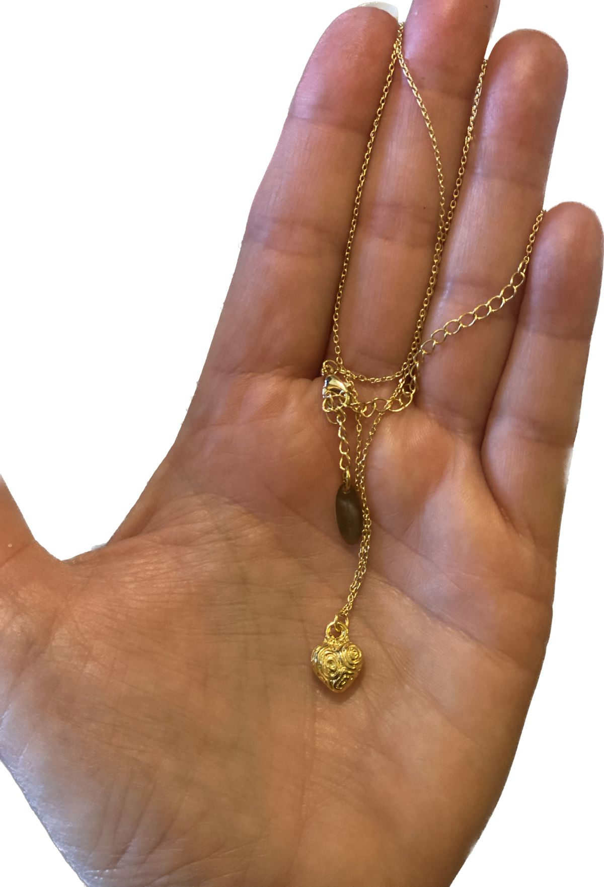 Thankful Sheep Small Puffy Scrolls Heart Necklace