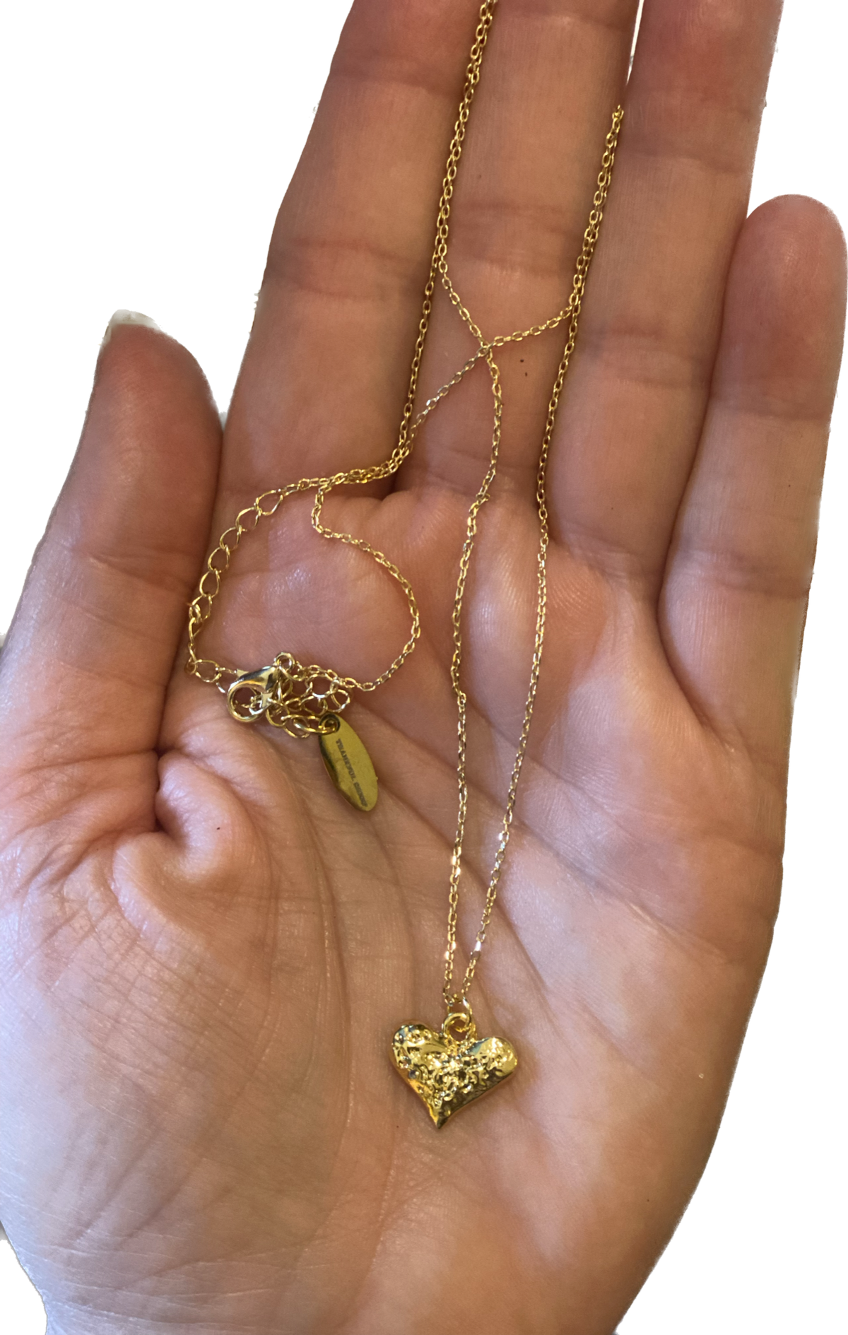 Thankful Sheep Small Hammered Puffy Heart