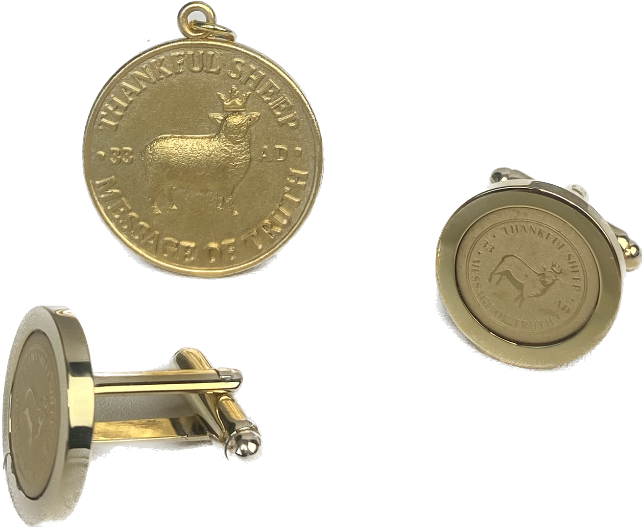 Thankful Sheep "Message of Truth" Cuff Links