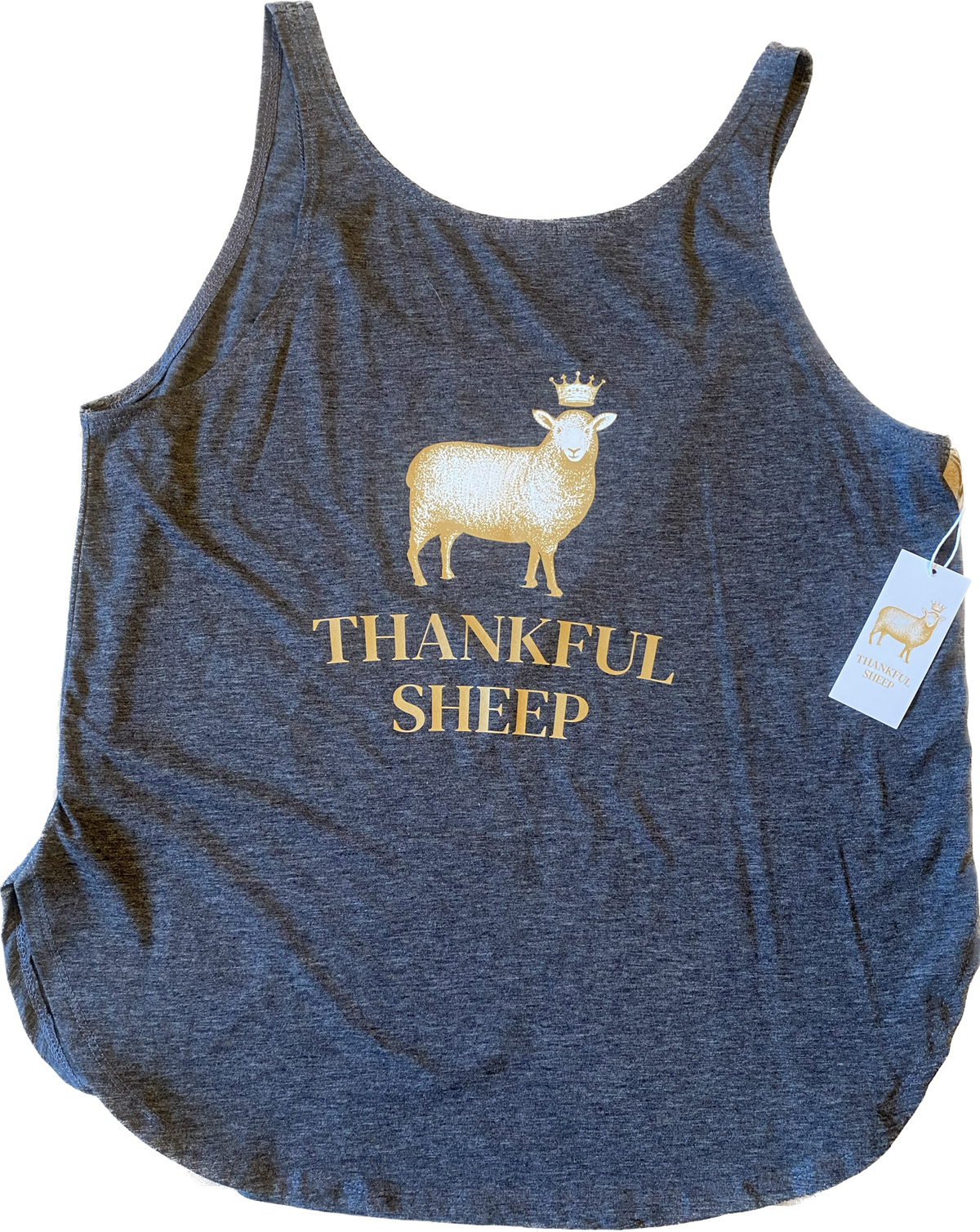 Thankful Sheep Tank Top Gray