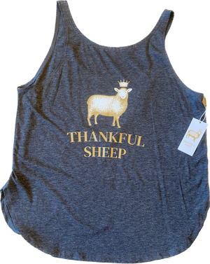 Thankful Sheep Tank Top Gray