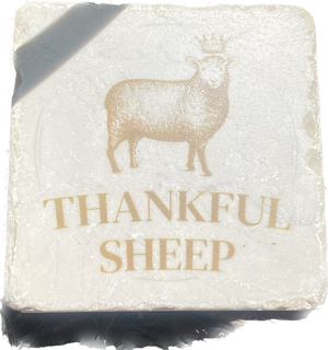 Thankful Sheep Logo Coaster