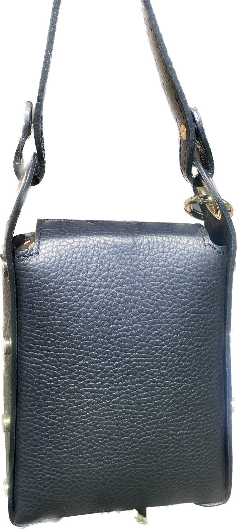 Leather "Bee" Small Crossbody in Black