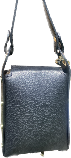Leather "Bee" Small Crossbody in Black