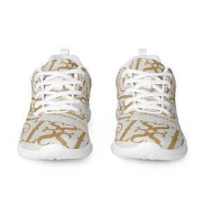 Thankful Sheep Icons Women's Athletic Shoe  Light Gray/Gold