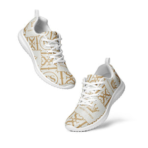 Thankful Sheep Icons Women's Athletic Shoe  Light Gray/Gold