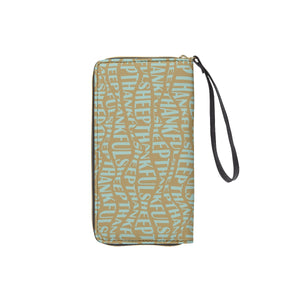 Thankful Sheep All Over Sheep Zip Wallet With Strap Gold/Blue