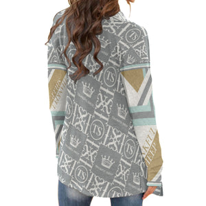 Thankful Sheep Icons and Bold Sheep Cardigan  Gray/Light Gray/Tan