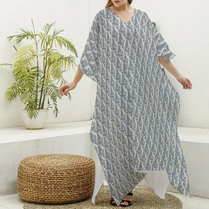 Thankful Sheep Acro  V-Neck Kaftan  Gray/Light Gray