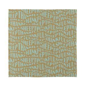 Thankful Sheep All Over Sheep Scarf   Gold/Blue