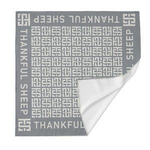 Thankful Sheep Interlock Scarf  Gray/Light Gray