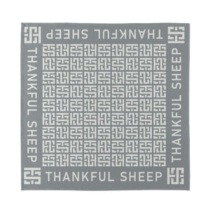 Thankful Sheep Interlock Scarf  Gray/Light Gray