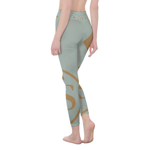 Thankful Sheep TS Circle High Waist Leggings  Blue/Gold