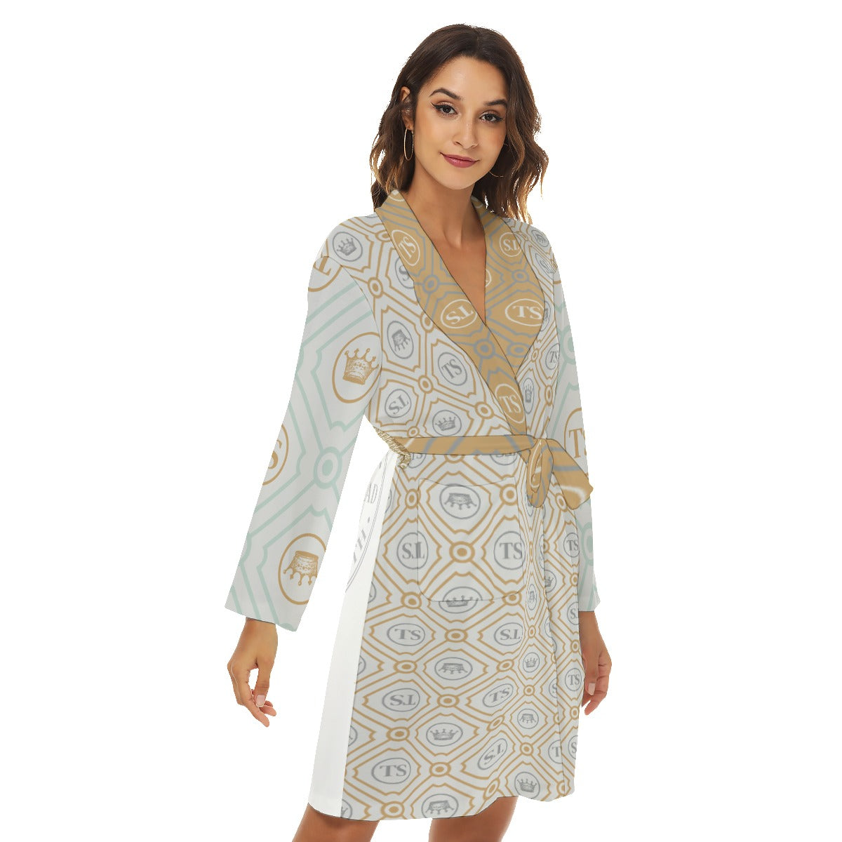 Thankful Sheep Pattern Mix Women's Robe