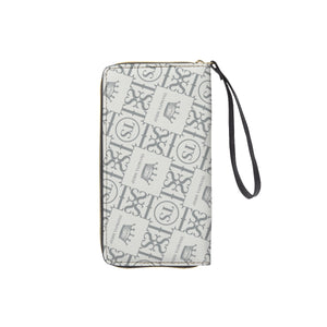 Thankful Sheep Icons Zip Wallet With Strap Light Gray/Gray