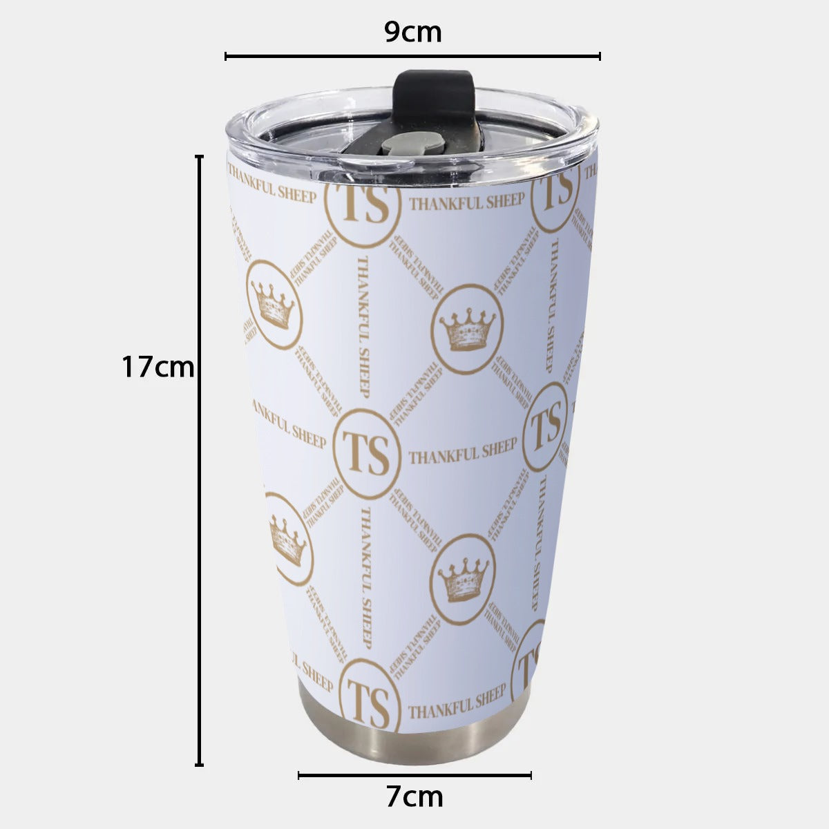 Thankful Sheep Circle Icons Tumbler 20oz