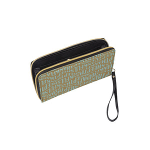 Thankful Sheep All Over Sheep Zip Wallet With Strap Gold/Blue