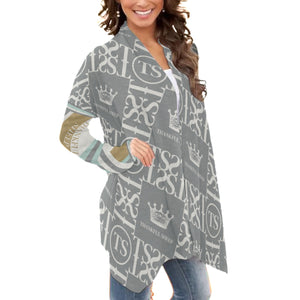 Thankful Sheep Icons and Bold Sheep Cardigan  Gray/Light Gray/Tan