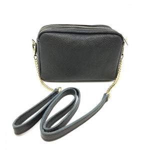 Thankful Sheep Leather Crossbody in Black