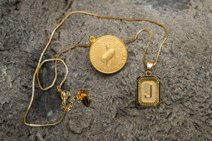 Thankful Sheep Initial Pendant Necklace