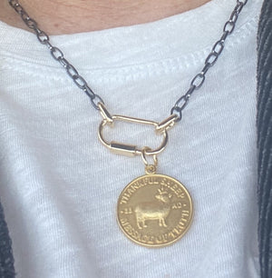 Thankful Sheep Message of Truth Coin Insignia Necklace